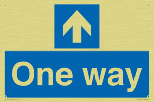 One way with up directional arrow